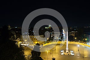 People square Rome night view, Piazza del popolo, Roma