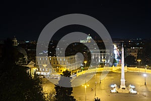 People square Rome night view, Piazza del popolo, Roma