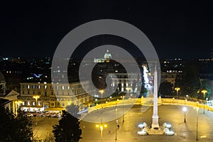 People square Rome night view, Piazza del popolo, Roma