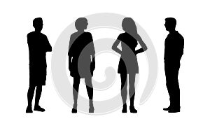 People standing outdoor silhouettes set 37