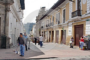 People on the street in Quito