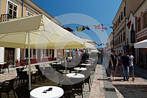 People on the streets of Shkoder, Albania
