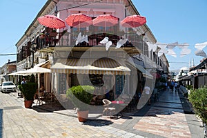 People on the streets of Shkoder, Albania
