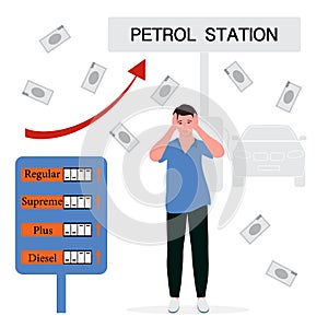 People Stress Rising gasoline prices Petrol High