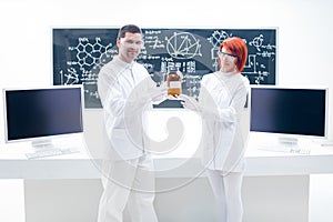 People studying in a chemistry lab