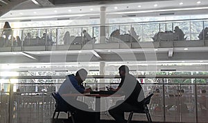 People studying at a local library