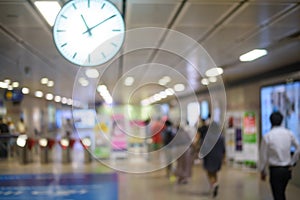 People on subway station blur motion