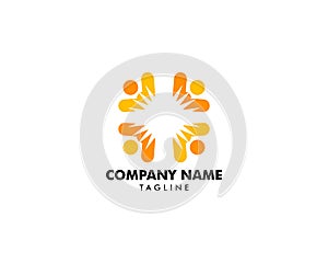 People Sun Logo Template Design