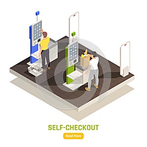 People At Supermarket Composition