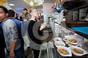 People take food at dining-room