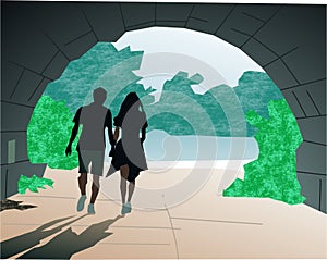 People taking a walk