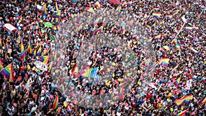 People in Taksim Square for LGBT pride parade