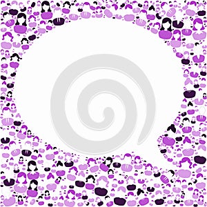 People talk bubble purple frame