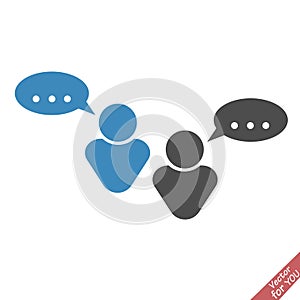 People and talk cloud vector icon