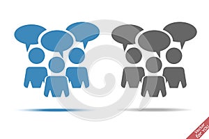 People and talk cloud vector icon