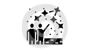 people talk about constellation planetarium glyph icon animation