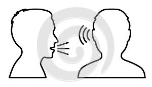 People talk: speak and listen â€“ vector