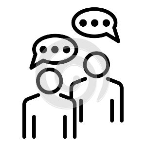 People talking icon, outline style