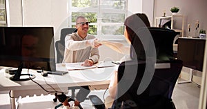 People Talking In Recruiting Interview Meeting