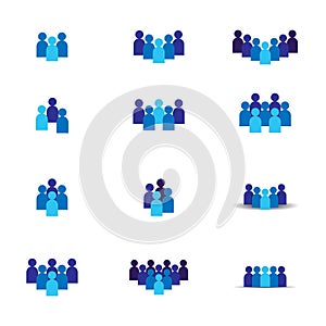 People team Icon. Social network group logo symbol. Leadership or community concept
