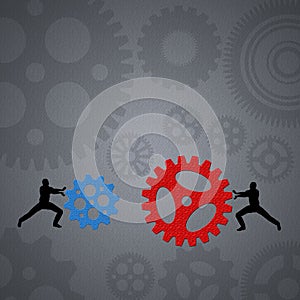 People team up technology solution gears