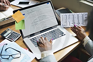 People Teamwork Laptop Technology Working Email Concept