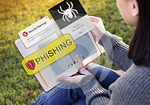 People Technology Anti-Virus Phishing Alert Concept