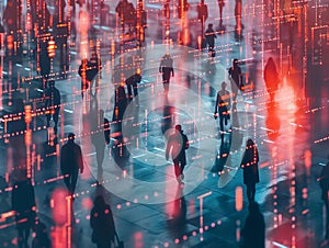 People and technology for safety communication, internet security background generative ai art