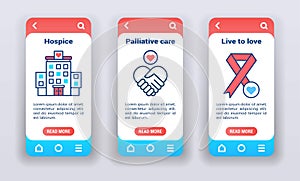 are for people with terminal illnesses on mobile app onboarding screens.