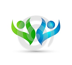 People together icon logo template.