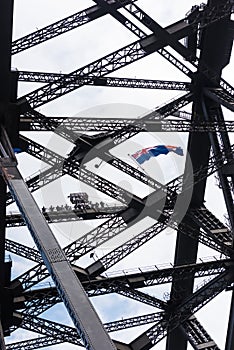 People at the top of the Harbour Bridge in Sydney, Australia