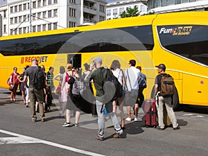 People, travel by bus, RegioJet