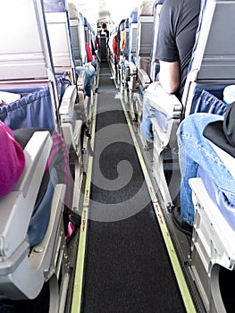 People Travel on Passenger Jet Airliner