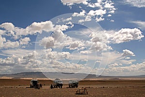 People traveling around mongolia