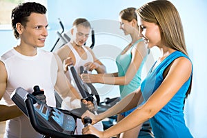 People on the treadmill. Fitness