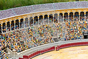 People on tribunes of the famous arena, miniature