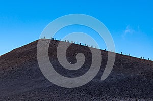 people in a trip to the Etna volcano