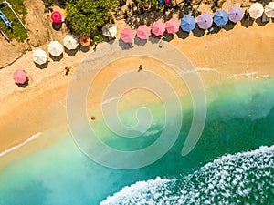 People on a Tropical Beach. Aerial View photo