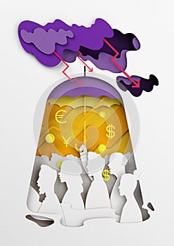 People trying to seve their finances. 3d-illustration