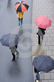 People with umbrellas