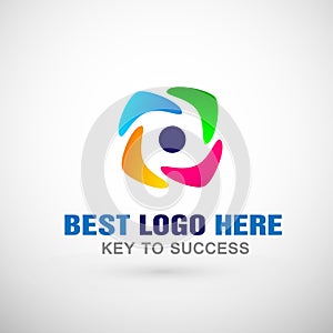 People union team work logo icon symbol for company