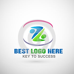 People union together team work logo icon shaped letter Z symbol for business success company