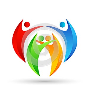 People union together team work logo icon symbol for company on white background