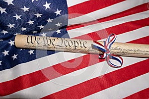 We the people usa america constitutional law 4th july on star and stripes flag