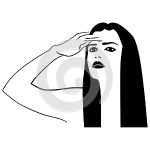 People using hand as shade EPS vector file