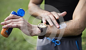 People using a sun screen