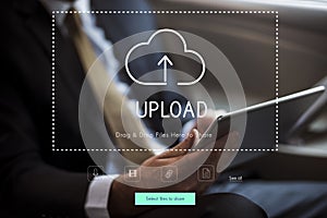 People Using Technology Digital Device with Cloud Computing Icon