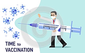 People vaccination concept for immunity health. Covid-19.