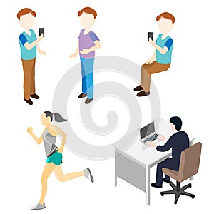 People in Various Activity - Flat Vector Illustration