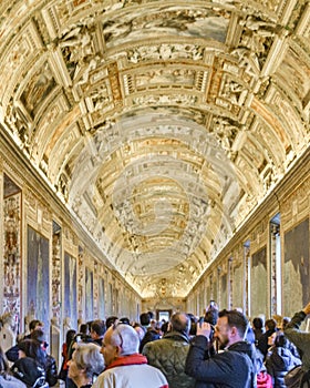 People at Vatican Museum, Rome, Italy